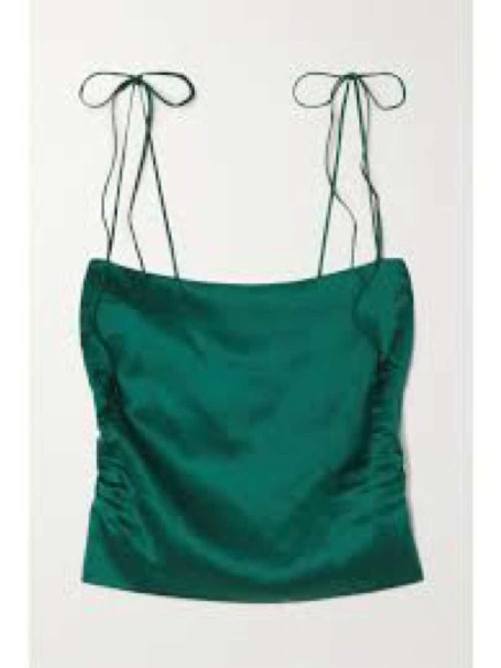 Reformation emerald green silk cropped camisole top